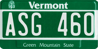 VT license plate ASG460