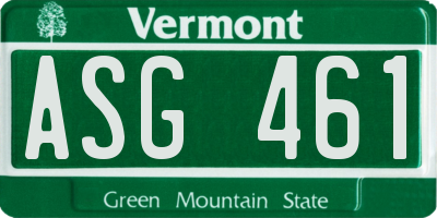 VT license plate ASG461