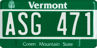 VT license plate ASG471