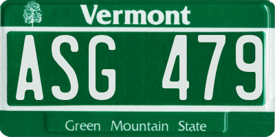 VT license plate ASG479