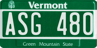 VT license plate ASG480