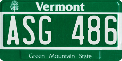 VT license plate ASG486