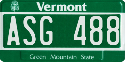 VT license plate ASG488