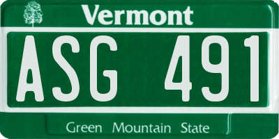 VT license plate ASG491