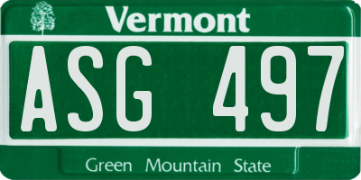 VT license plate ASG497