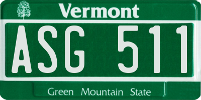 VT license plate ASG511