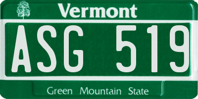 VT license plate ASG519