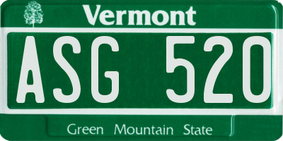 VT license plate ASG520