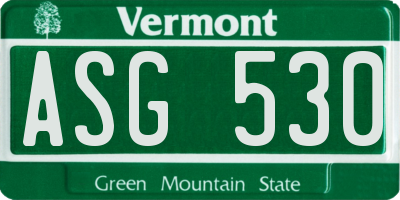 VT license plate ASG530