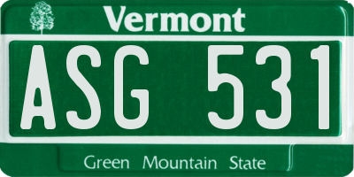 VT license plate ASG531
