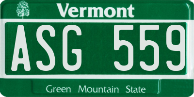 VT license plate ASG559