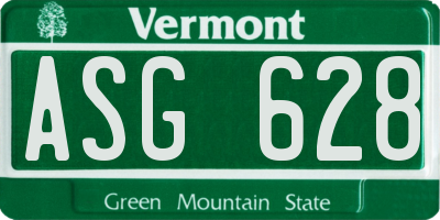 VT license plate ASG628