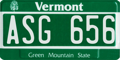 VT license plate ASG656