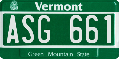 VT license plate ASG661