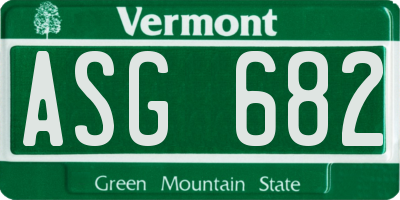 VT license plate ASG682