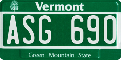VT license plate ASG690