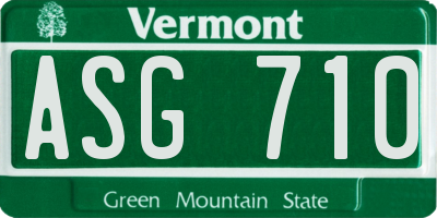 VT license plate ASG710