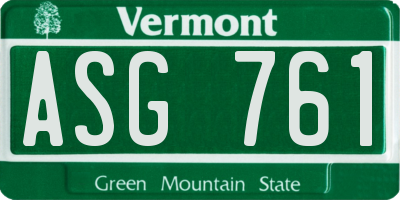 VT license plate ASG761