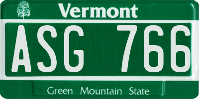 VT license plate ASG766