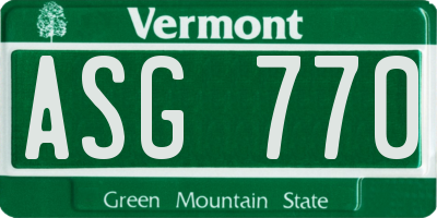 VT license plate ASG770