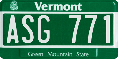 VT license plate ASG771