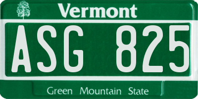 VT license plate ASG825