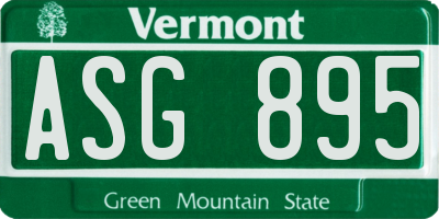 VT license plate ASG895