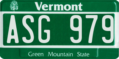 VT license plate ASG979