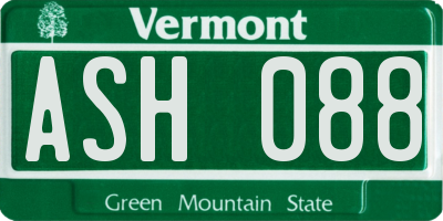 VT license plate ASH088