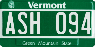 VT license plate ASH094