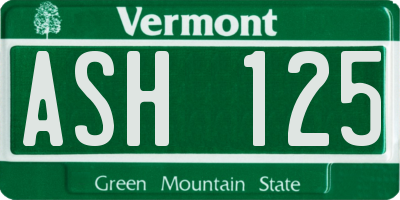 VT license plate ASH125