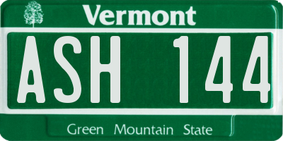 VT license plate ASH144