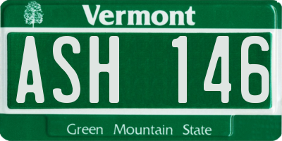 VT license plate ASH146
