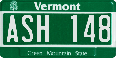 VT license plate ASH148