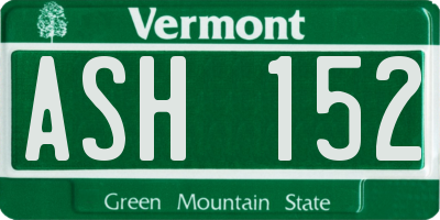 VT license plate ASH152
