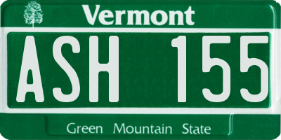 VT license plate ASH155