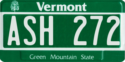VT license plate ASH272