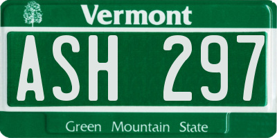 VT license plate ASH297