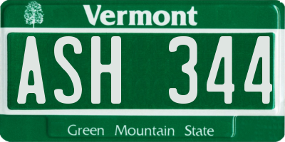 VT license plate ASH344
