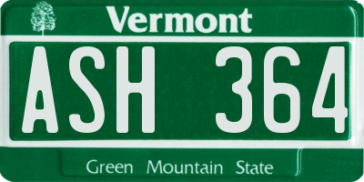 VT license plate ASH364