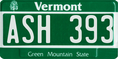 VT license plate ASH393