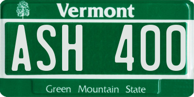 VT license plate ASH400