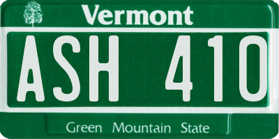 VT license plate ASH410