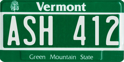 VT license plate ASH412