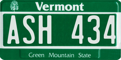 VT license plate ASH434