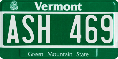 VT license plate ASH469