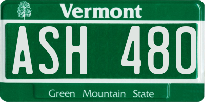 VT license plate ASH480