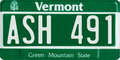 VT license plate ASH491
