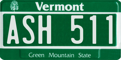 VT license plate ASH511