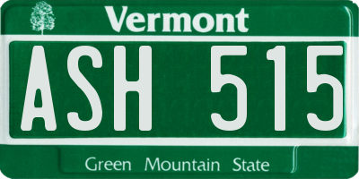 VT license plate ASH515